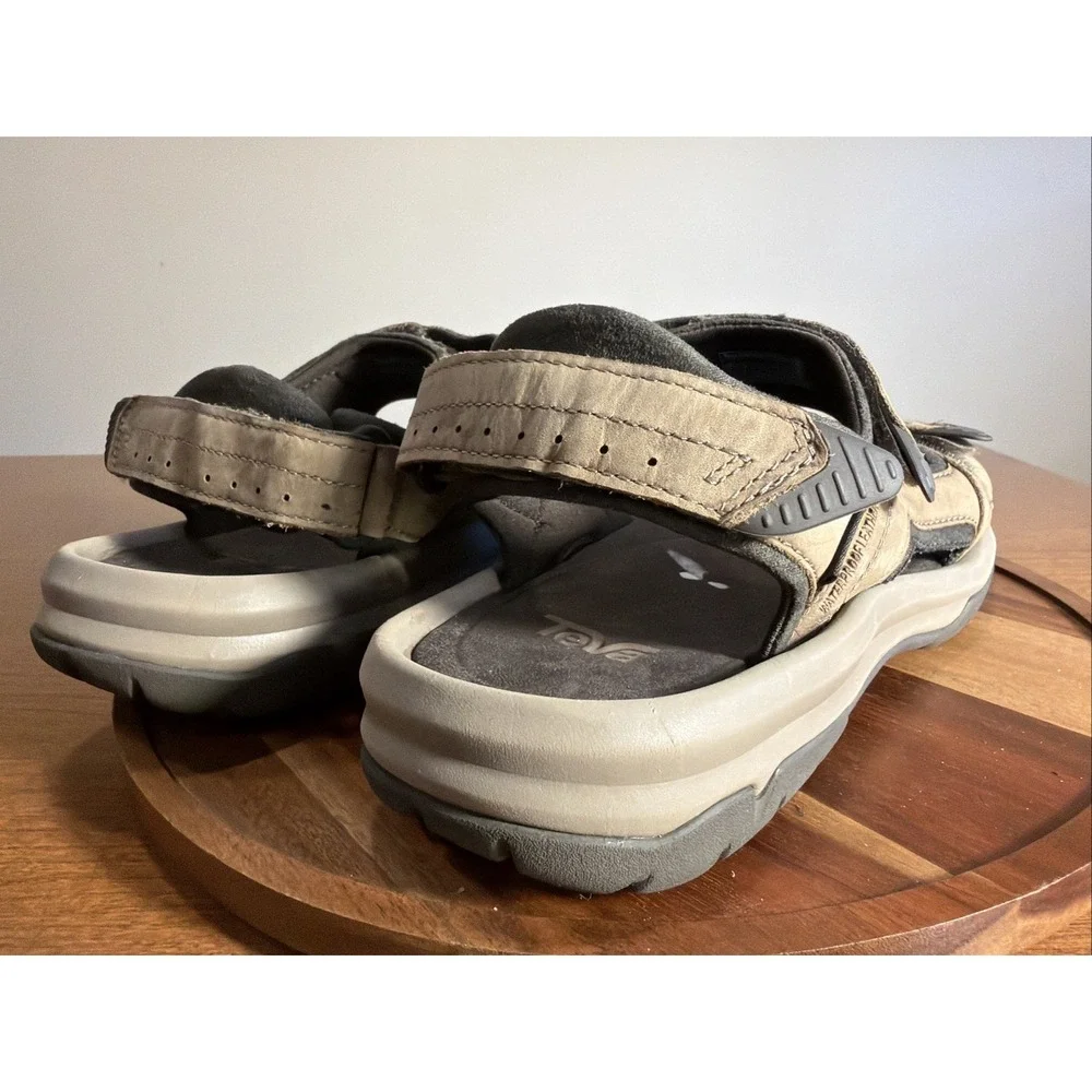 Teva Mens Langdon Sandals Walnut Brown Waterproof Leather Hiking 1015149 Size 13